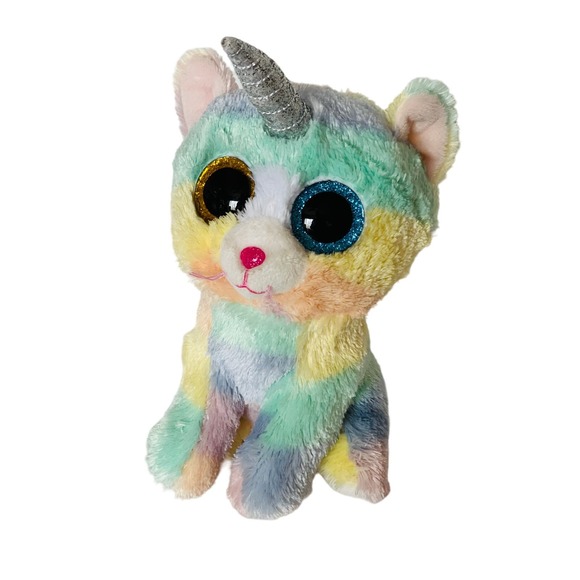 Ty Beanie Boos Cat Unicorn Heather Unicat Plush Toy Stuffed Animal No Tag 6" - Picture 3 of 9